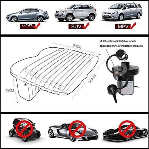 Car inflatable bed with pump - Image 3