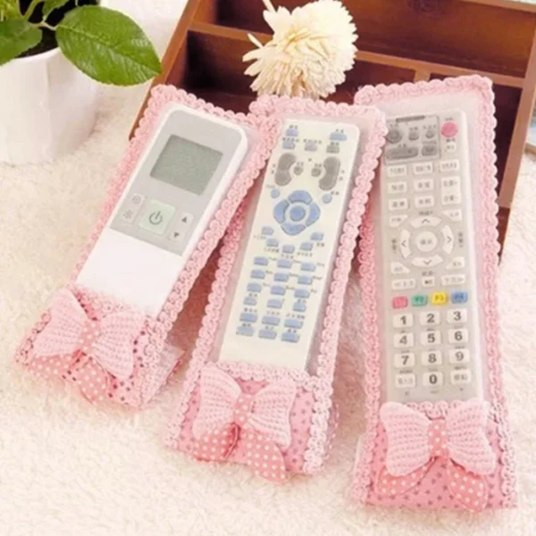 3PC REMOTE COVER WITH BOW KNOT FOR TV, AIR CONDITIONER, D2H, DTH REMOTE CONTROL DUST COVER