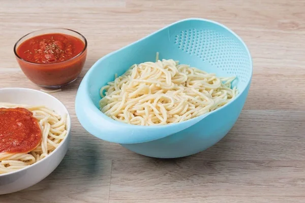 KITCHEN PLASTIC BIG RICE BOWL STRAINER PERFECT SIZE FOR STORING AND STRAINING