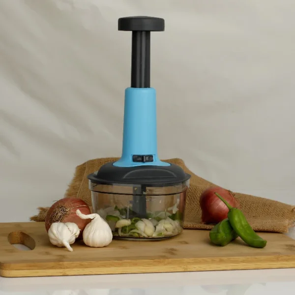 PUSH CHOPPER MANUAL FOOD CHOPPER AND HAND PUSH VEGETABLE CHOPPER, CUTTER, MIXER SET FOR KITCHEN WITH 3 STAINLESS STEEL BLADE.