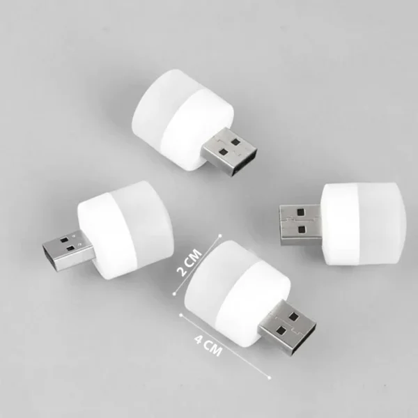 USB LED LAMP NIGHT LIGHT, PLUG IN SMALL LED NIGHTLIGHT MINI PORTABLE FOR PC AND LAPTOP. PACK OF 4